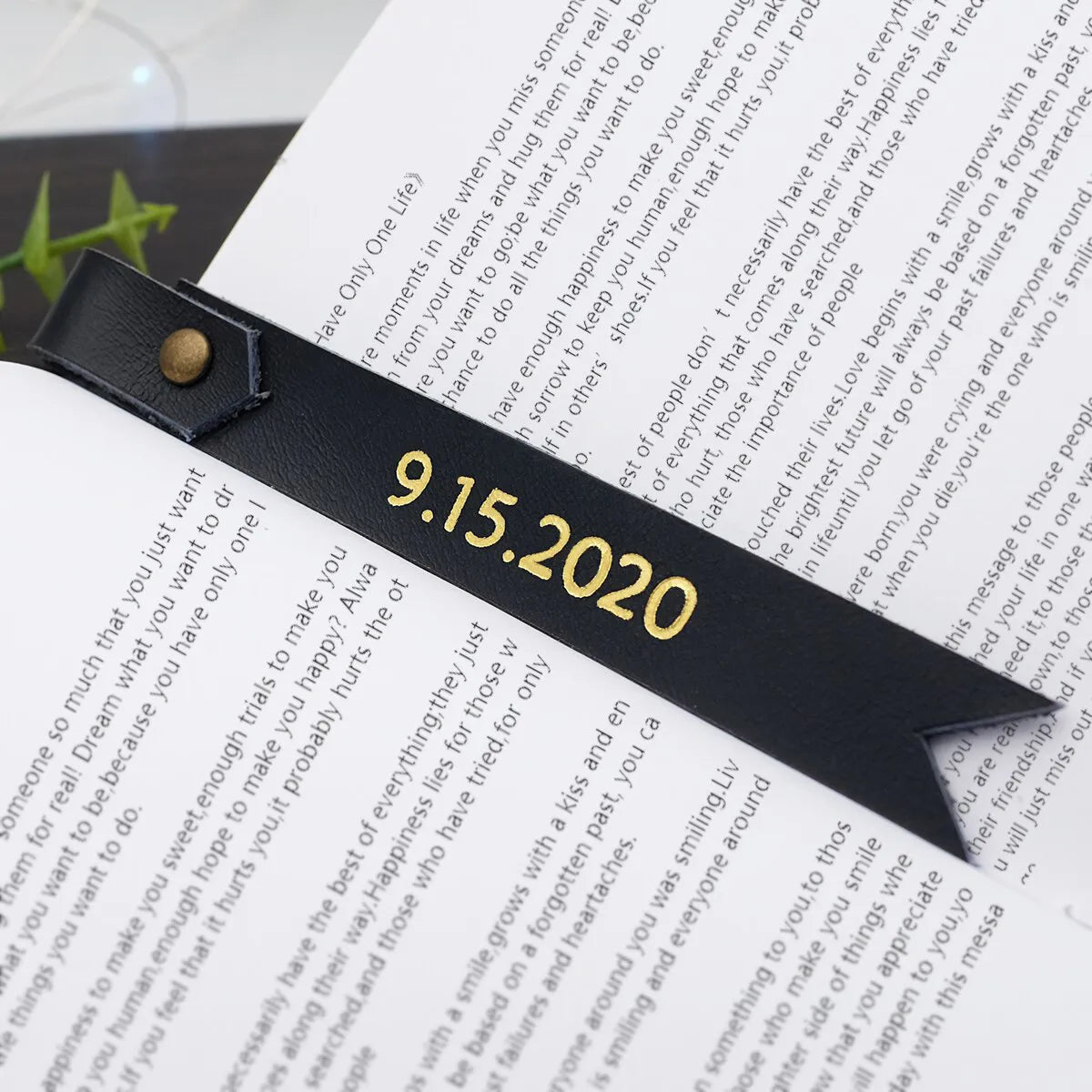Personalized Bookmark Leather