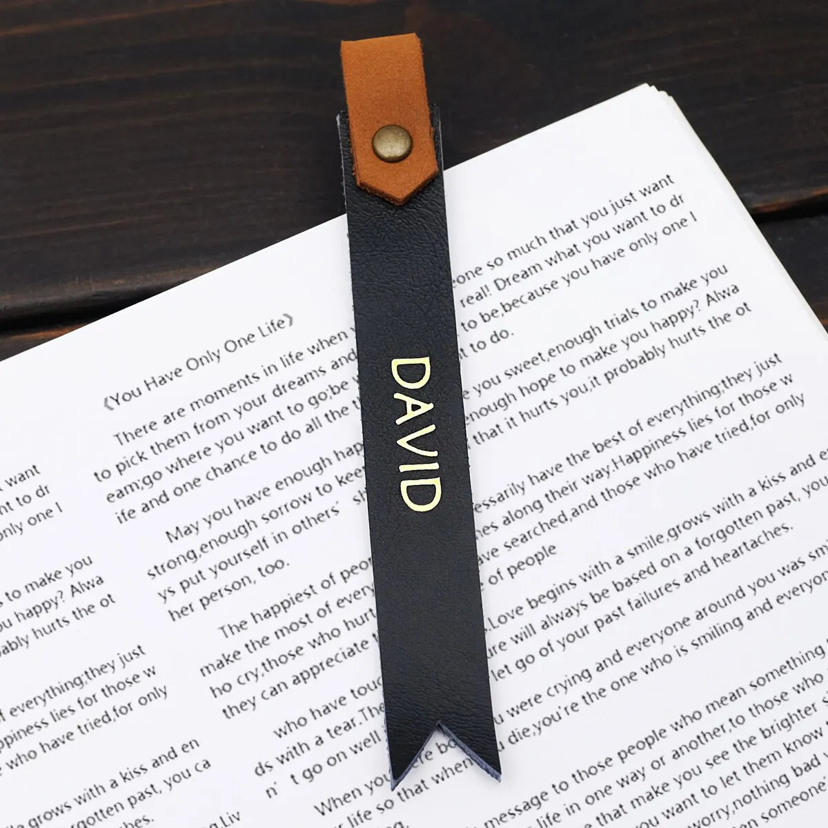 Personalized Bookmark Leather