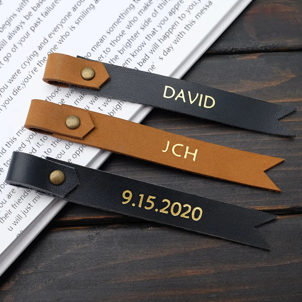 Personalized Bookmark Leather