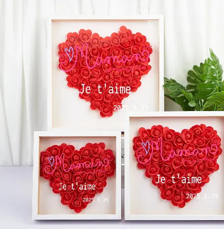 Personalized Box Heart Rose