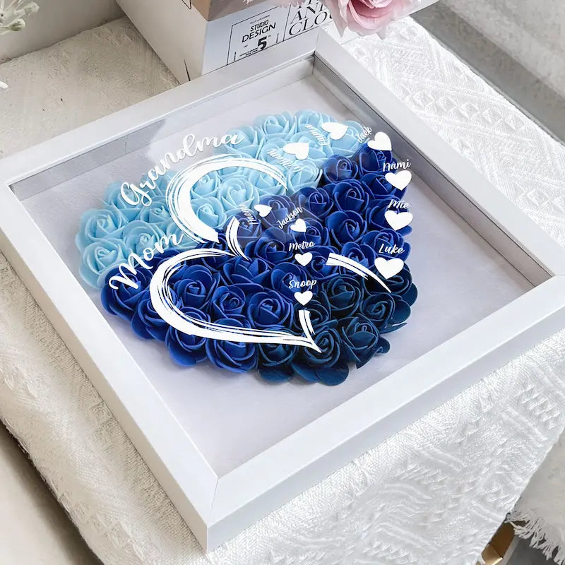 Personalized Box Heart Rose