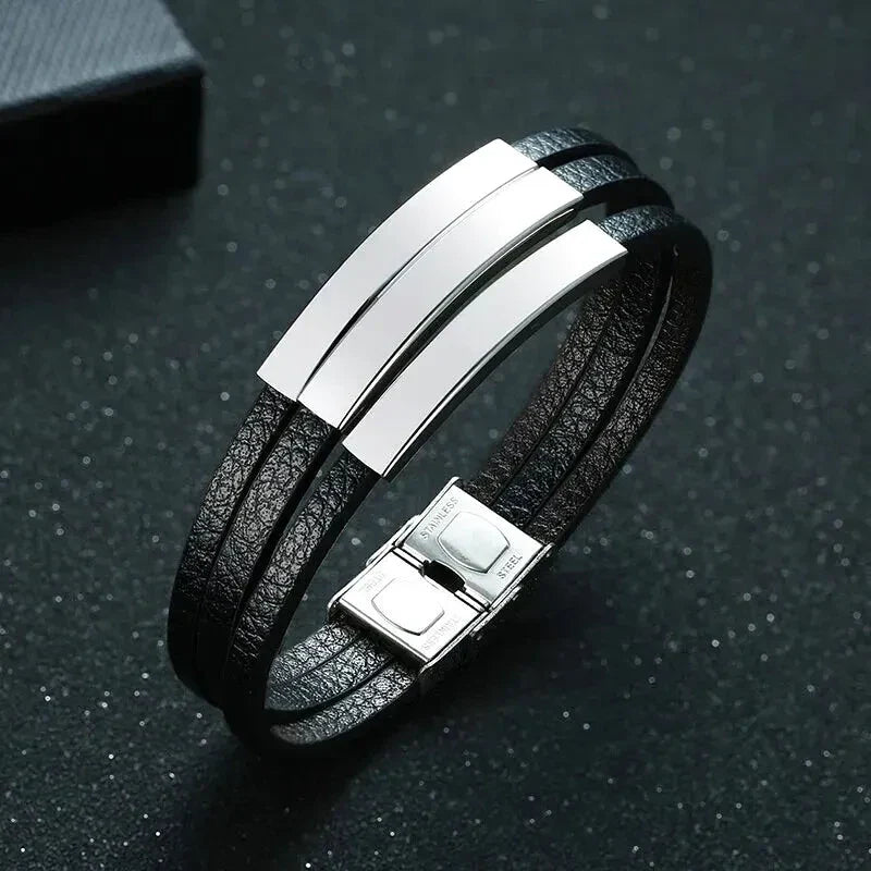 Personalized Bracelet for Men Leather