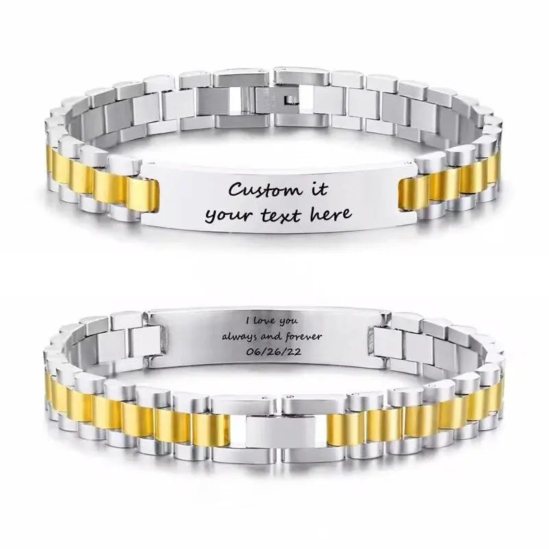 Personalized Bracelet for Men Stainless Steel
