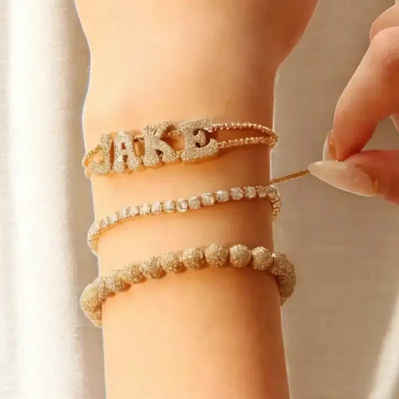 Personalized Bracelet with Name Diamond