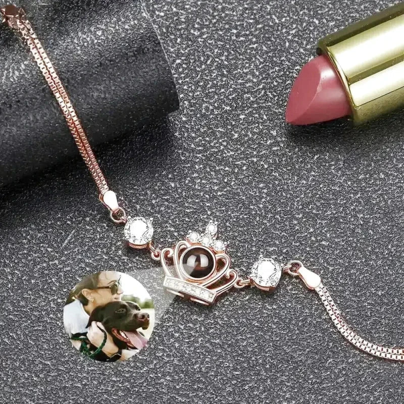 Personalized Bracelet with Photo and Special Gems