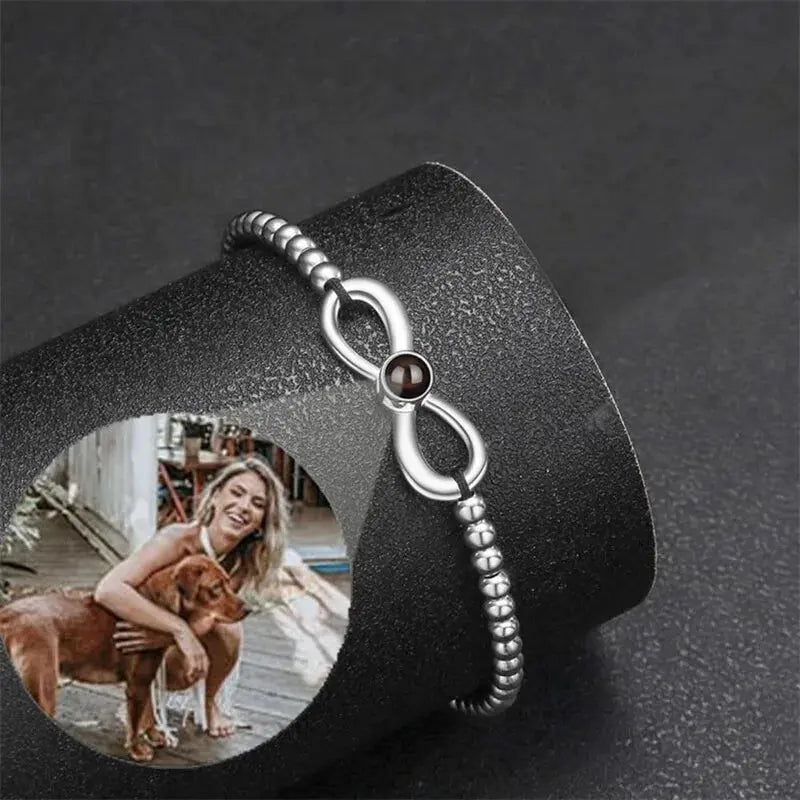 Personalized Bracelet with Photo for Men: Infinity
