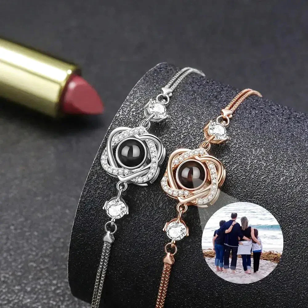 Personalized Bracelet with Photo, Silver