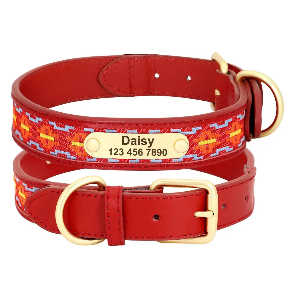 Personalized dog collar carved