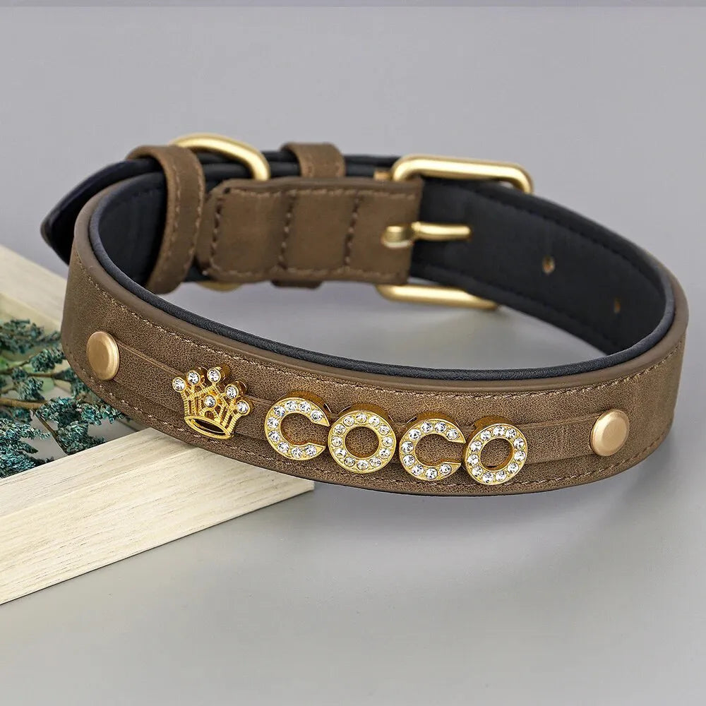Personalized Dog Collar with Artificial Diamonds