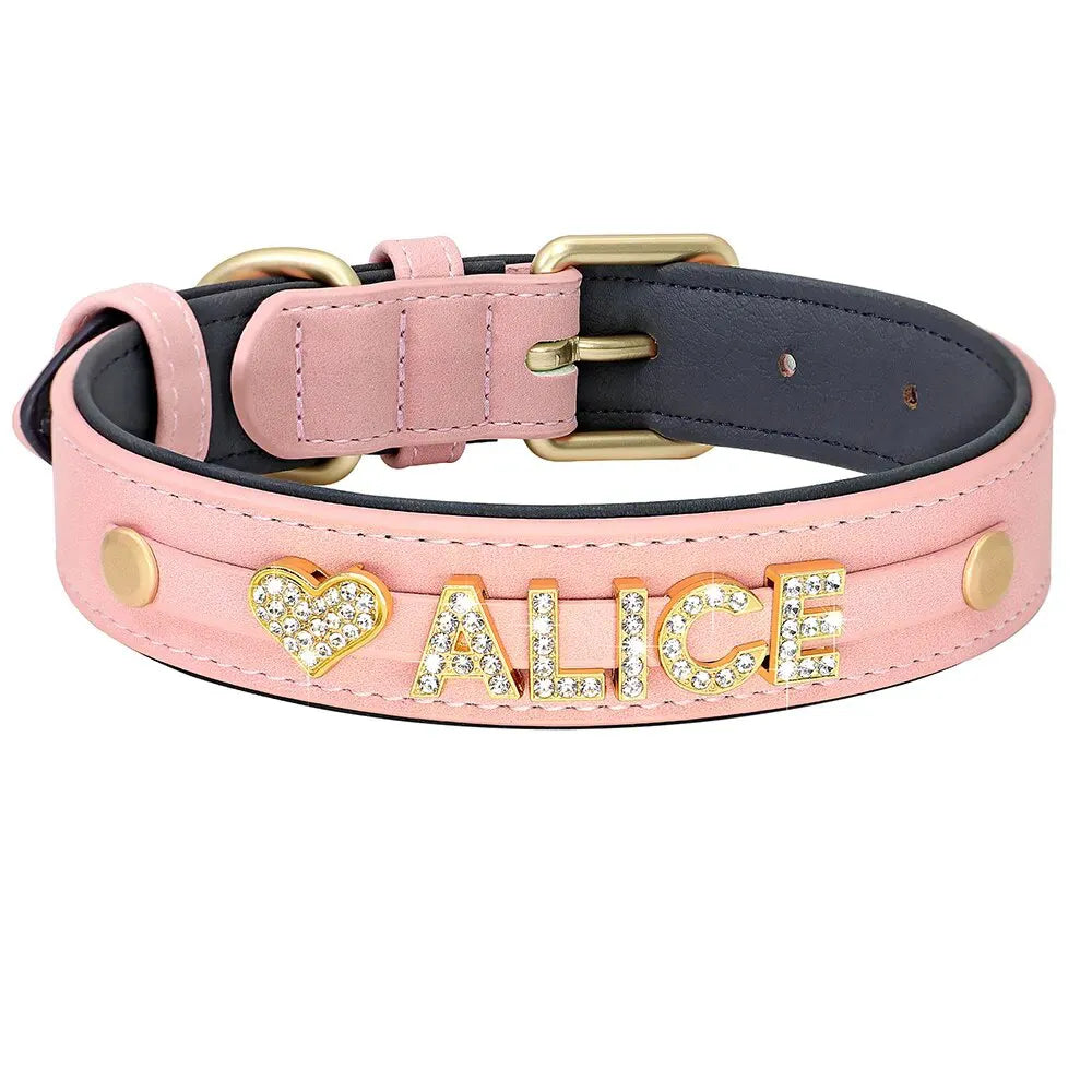 Personalized Dog Collar with Artificial Diamonds