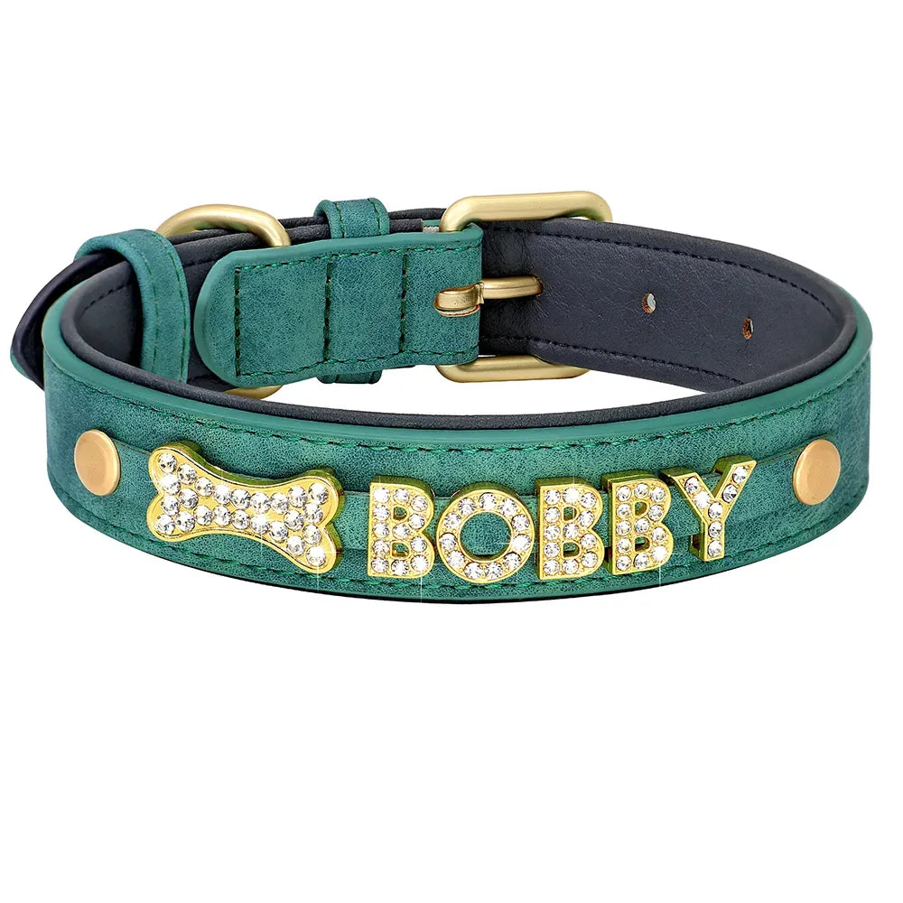 Personalized Dog Collar with Artificial Diamonds