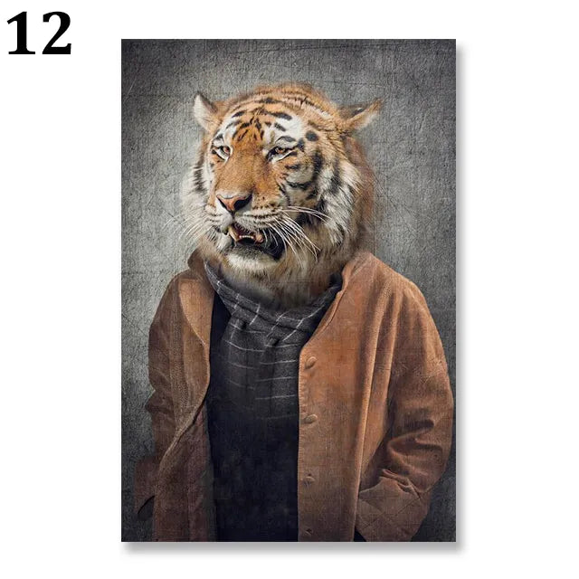 Personalized Family Poster Portrait Cartoon Animals