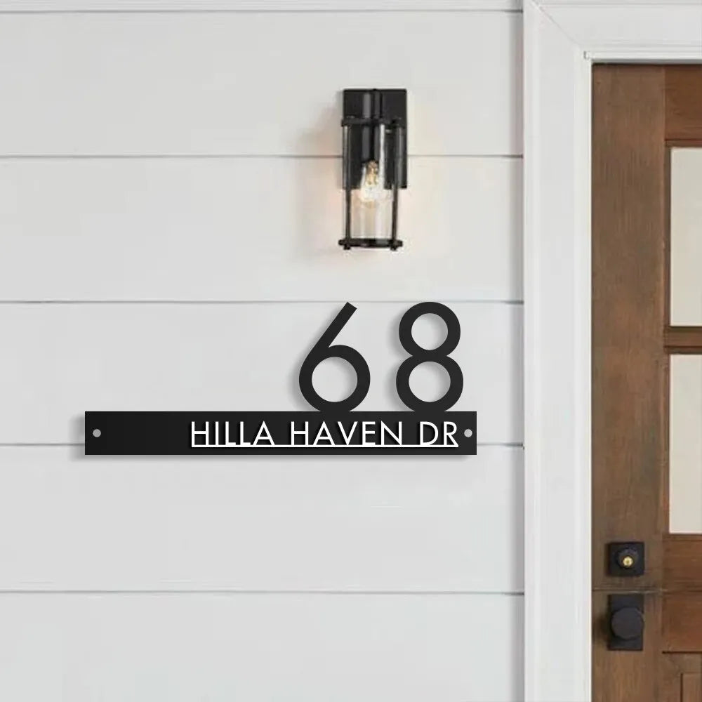 Personalized House Number Sign Modern