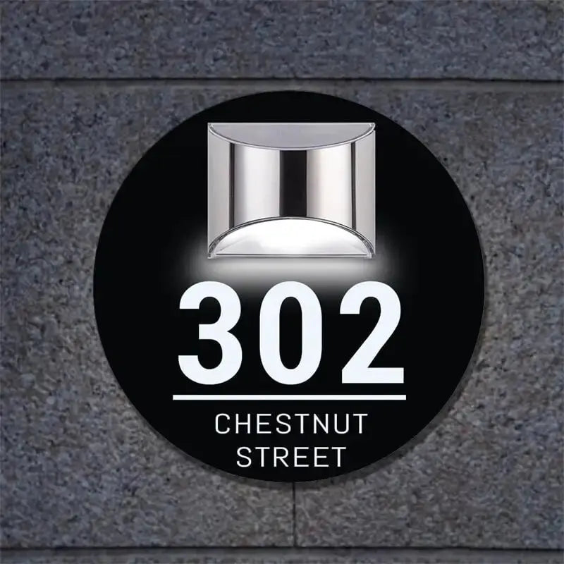 Personalized House Number Sign Solar Panel