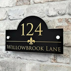 Personalized House Number Sign with Stylish Plaque
