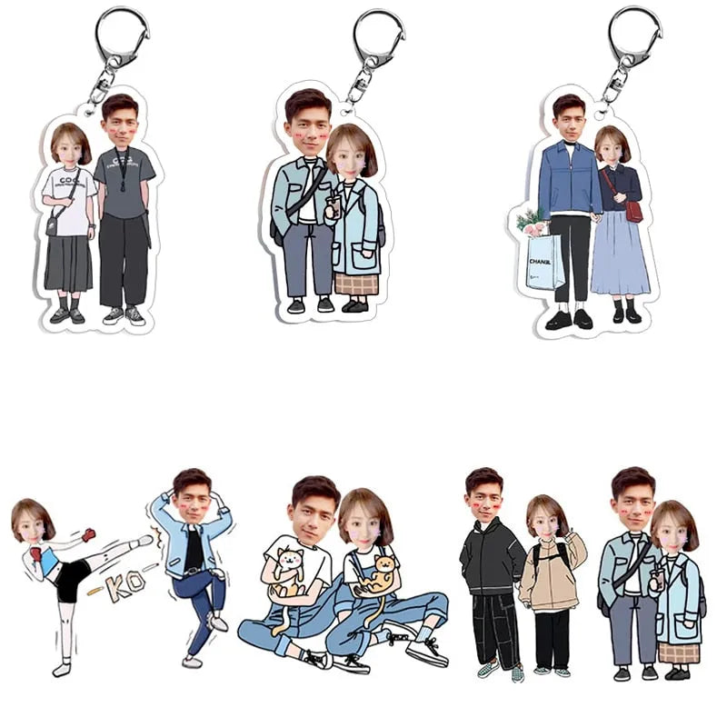 Personalized Keychain Couple