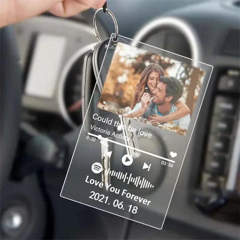 Personalized Keychain Custom Spotify