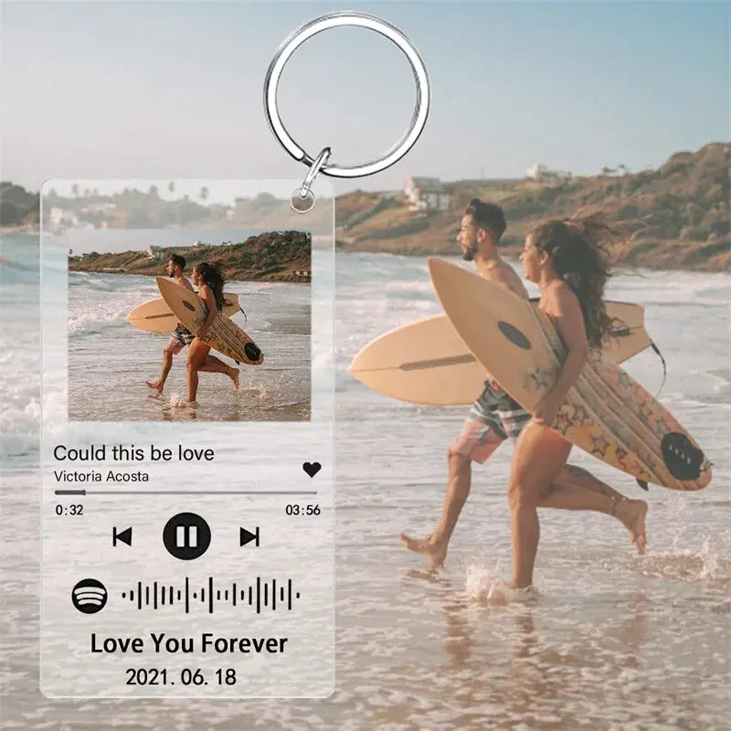 Personalized Keychain Custom Spotify