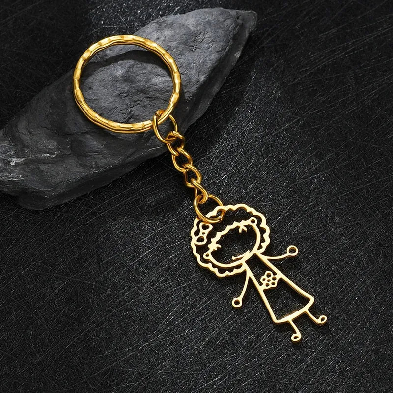 Personalized Keychain with Child's Drawing