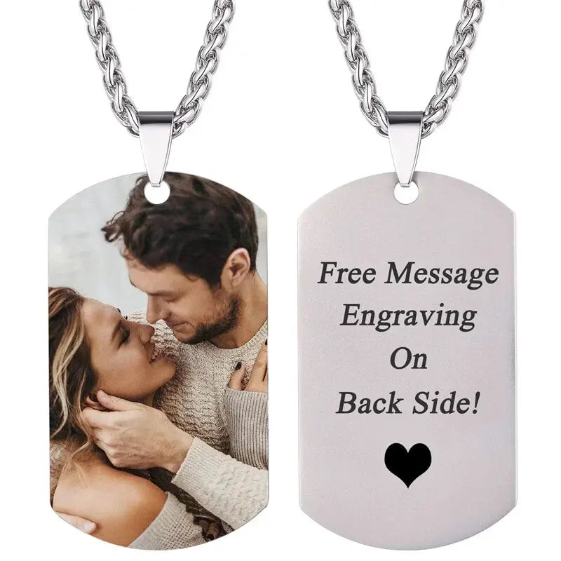 Personalized Necklace for Men Dog Tag